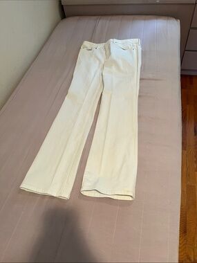 Tory Burch Cream Boot Cut Jeans